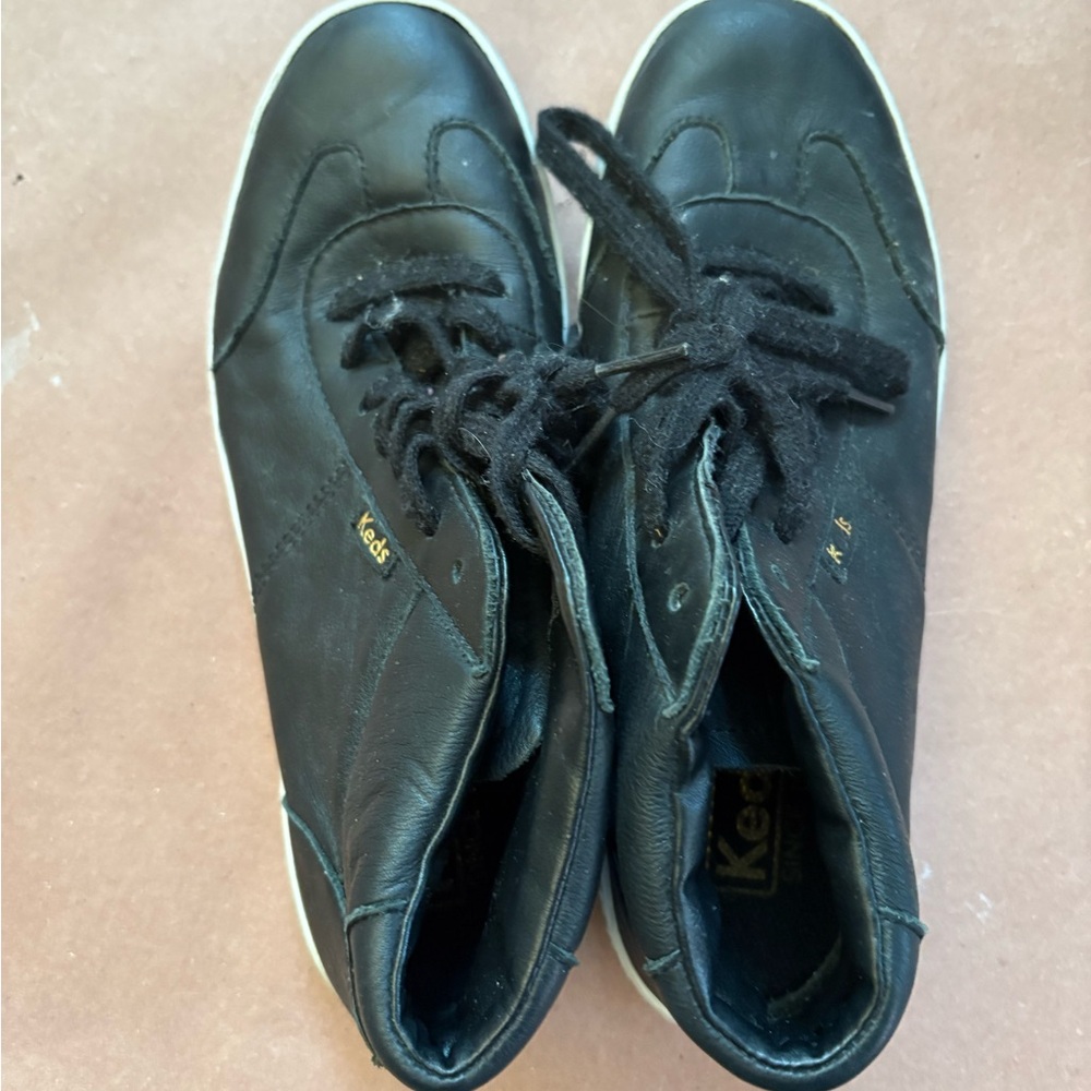 Keds Black Leather High-Top Sneakers